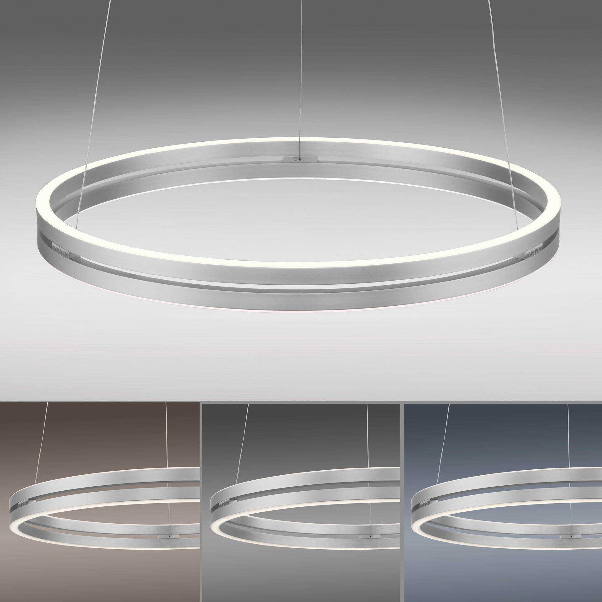 Paul Neuhaus LED Balkenpendel PURE E-LOOP 2-flg alufarbig