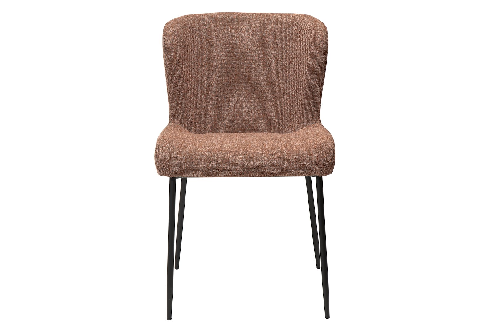 Glam spisestol Tekstil Bouclé Pebble rød og sorte ben