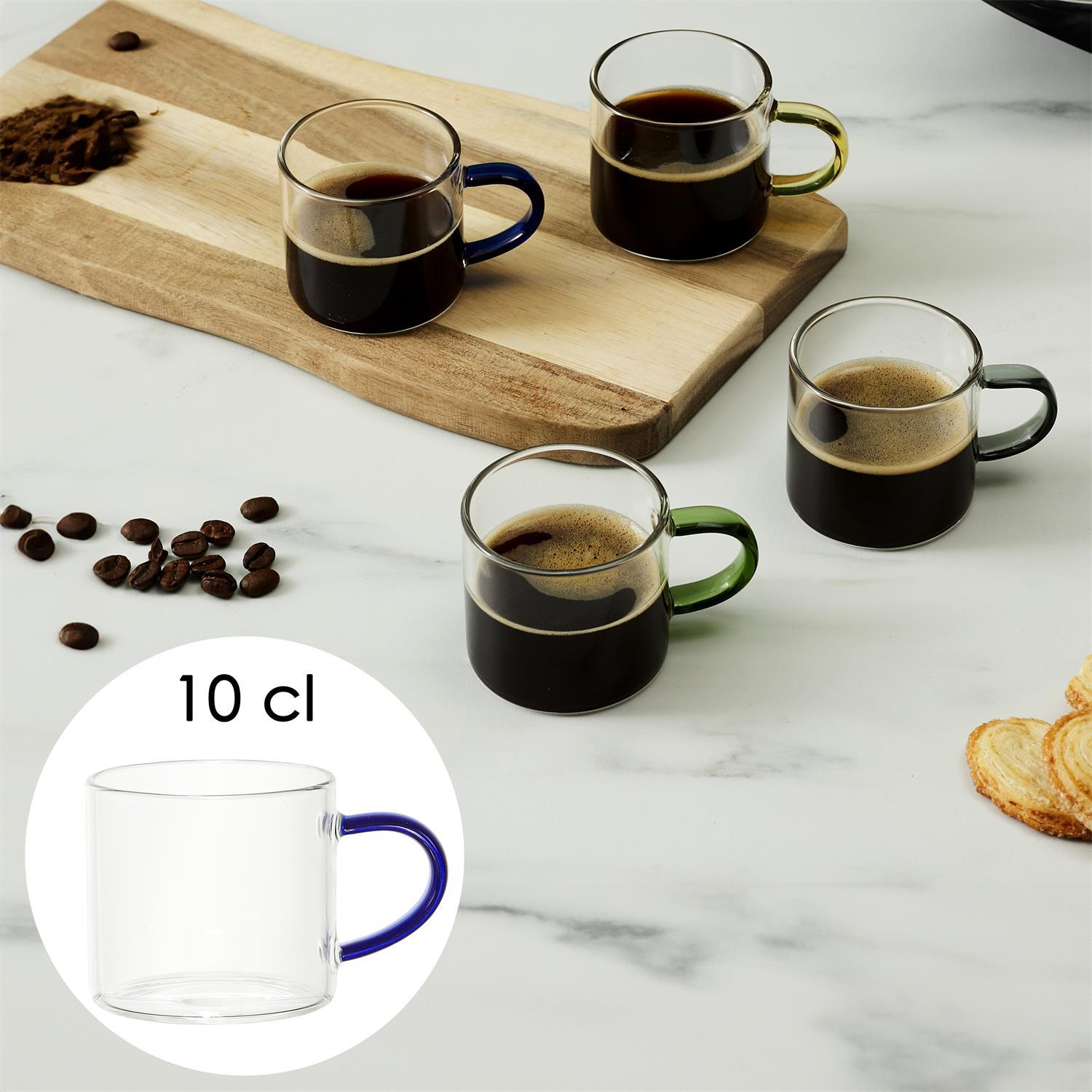 TASSE EXPRESSO VERRE ANSE COLOREE 10CL