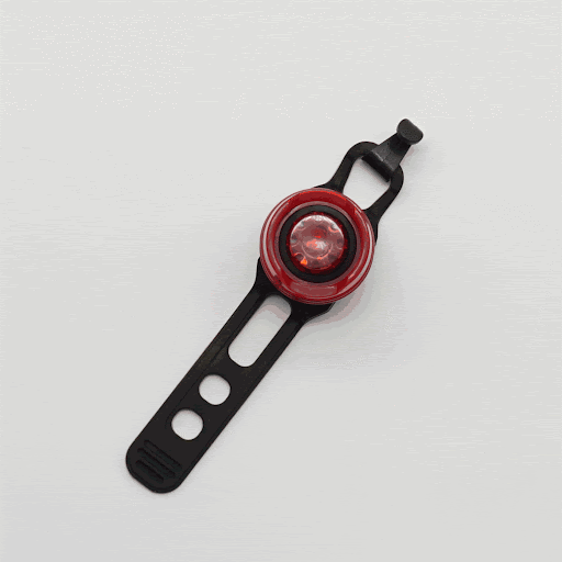 Fahrrad Alu Warnlicht Velo LED Rücklicht mit Gummi Band (inkl. 2x CR2032 Batterien) - Rot