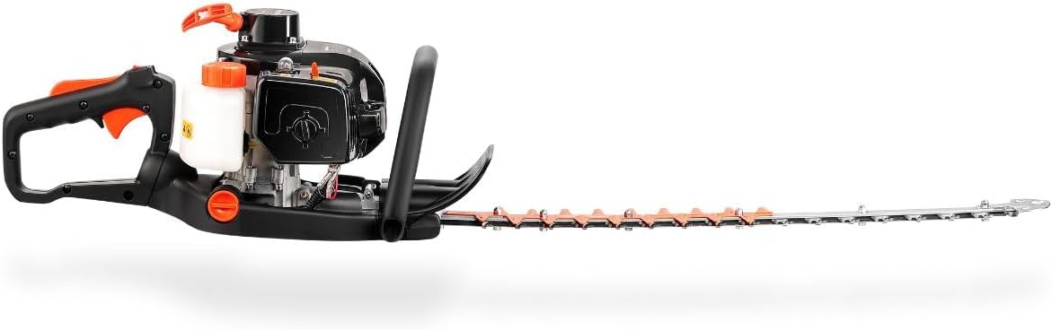 Fuxtec Benzin-Heckenschere FX-MH123ECO, Heckenschneider mit langlebigen Profi-Klingen aus gehärtetem Stahl, 560 mm Schnittlänge, Fliehkraftkupplung, ergonomischer Griff, starker 2-Takt-Motor
