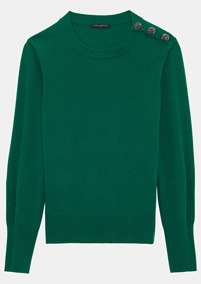Pull Prunettevert en laine