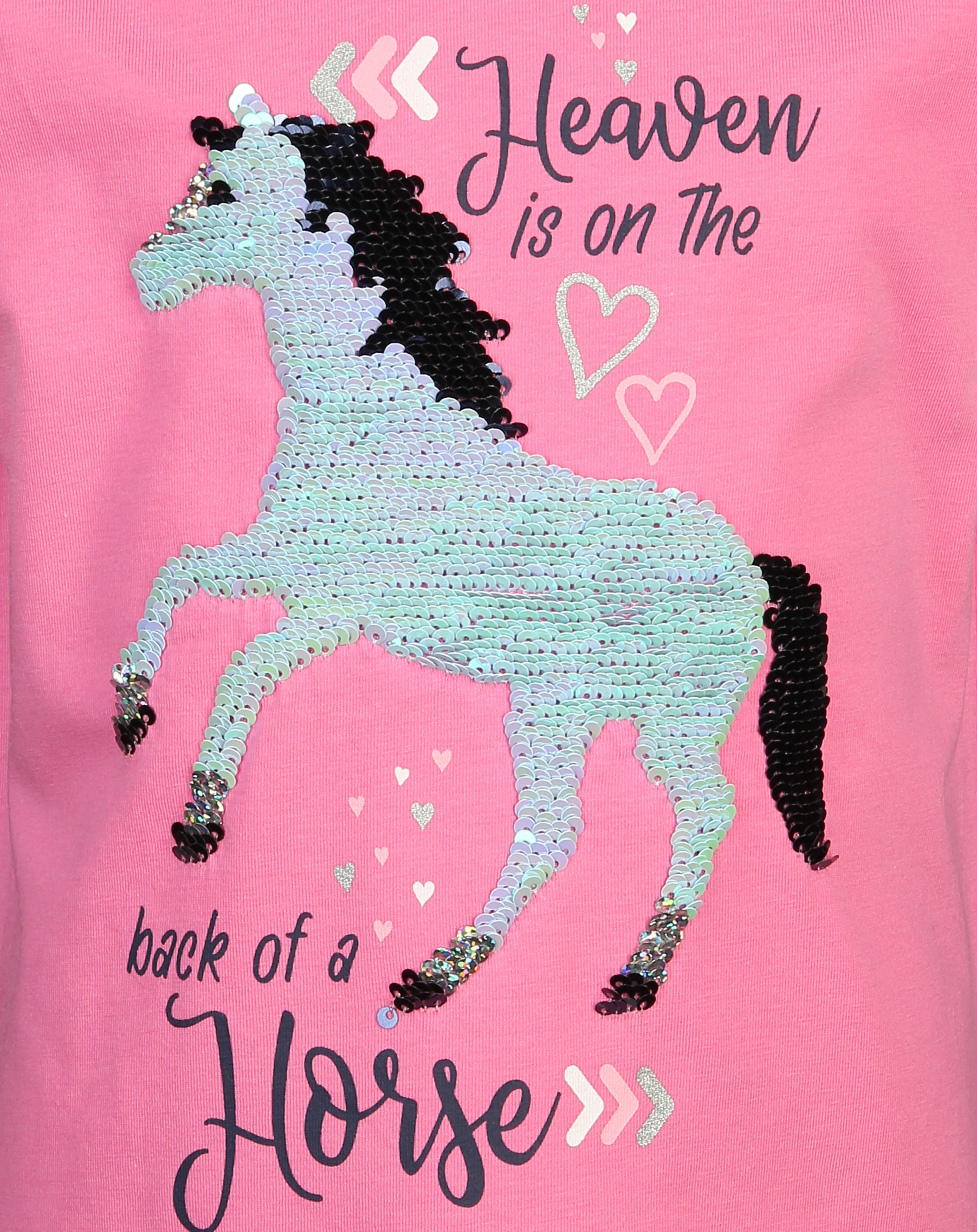 T-Shirt HORSE mit Wendepailletten in bubble gum