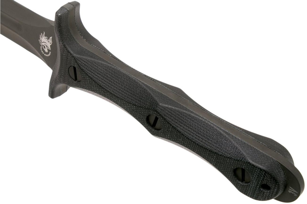 Rick Hinderer EK Dagger 3V DLC, Black Micarta commando dolkmes