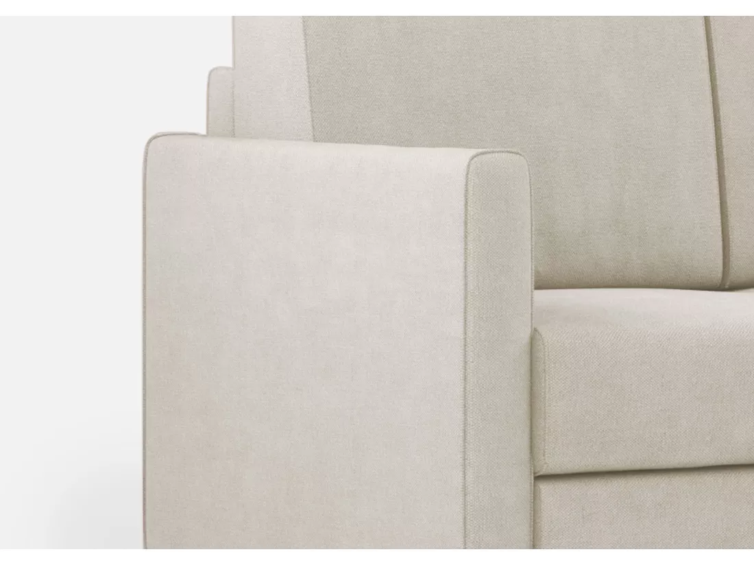 Canapé d'angle moderne italien tissu blanc cassé Korane - 5 tailles-Taille 281x241 cm