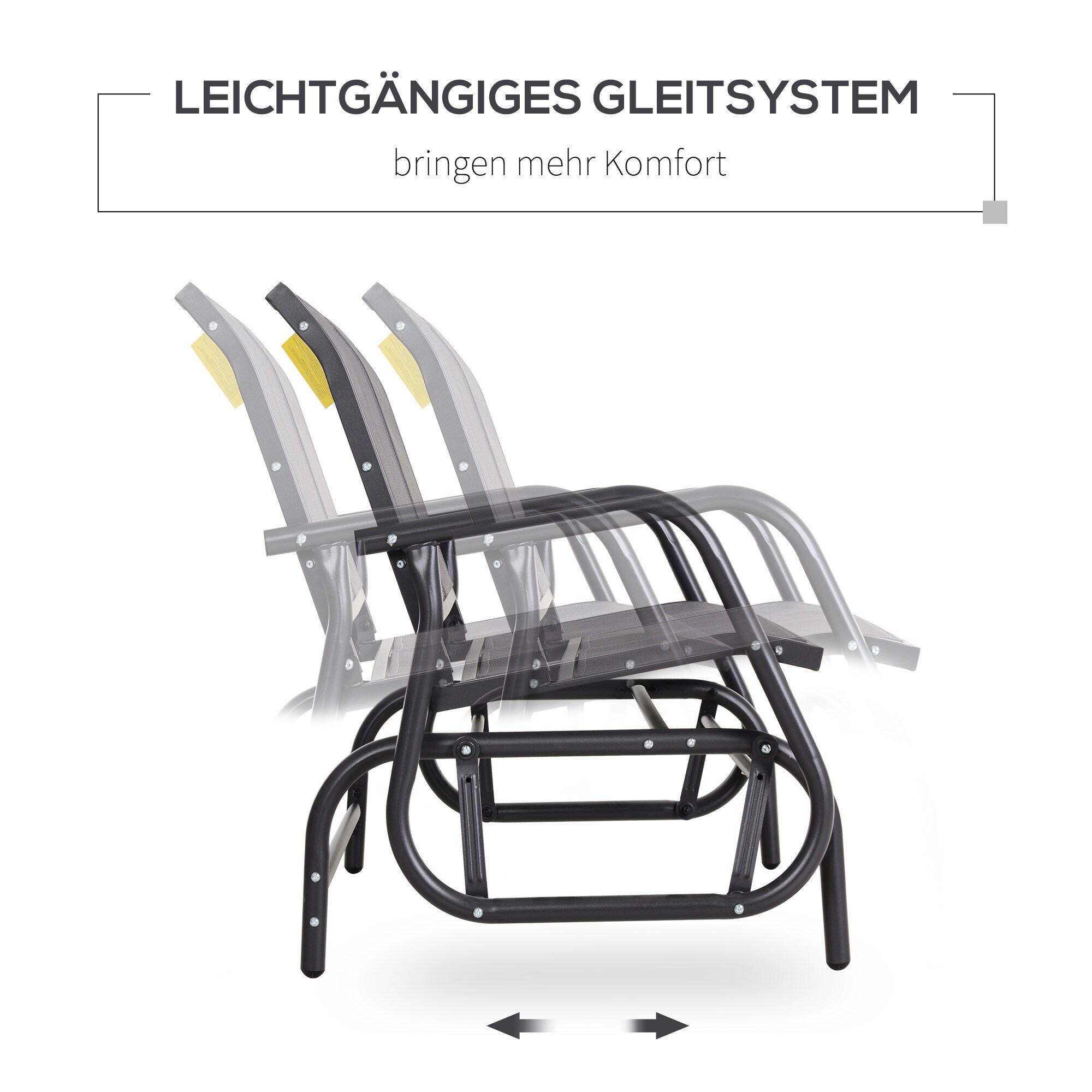 Outsunny Sitzbank mit Schaukelfunktion 120L x 70B x 88H cm