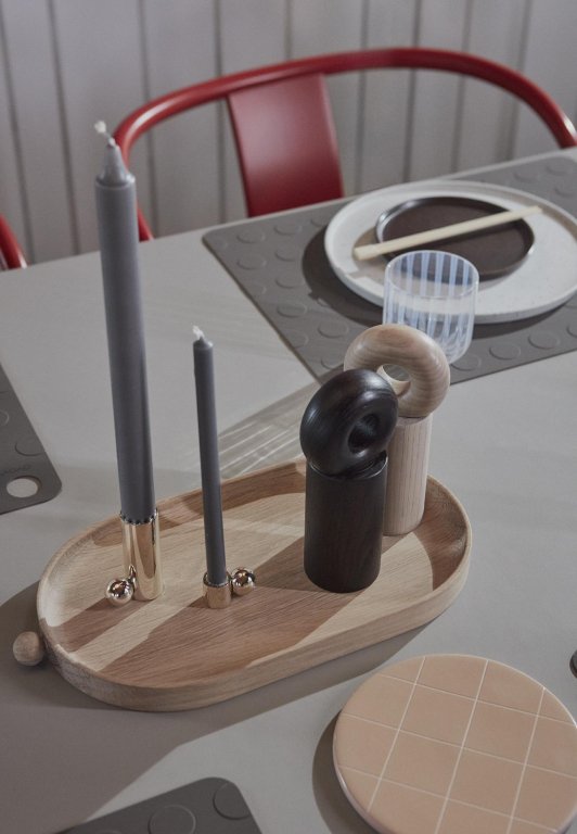 OYOY Hoop peper- en zoutmolen donker essenhout