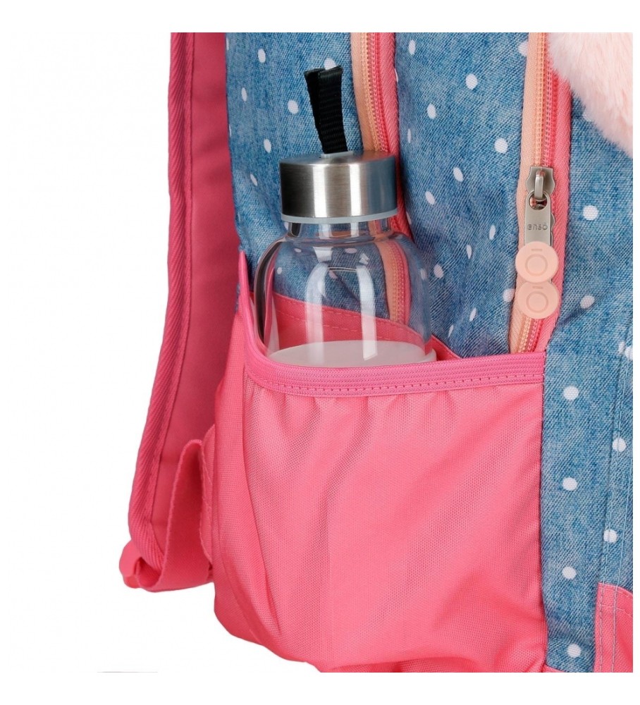 Enso Mochila porta ordenador Little Dreams  dos compartimentos rosa
