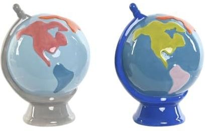 ESPRIT - Dolomite - Spaarpot - Blauw - Wereldbol - 2 Stuks