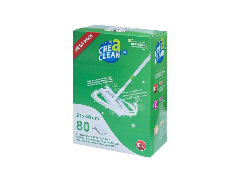 CreaClean Ersatztuch Dry XL 80 Stück Trockene Ersatztücher