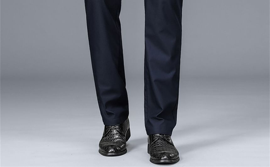 Acrius - Mid Rise Plain Straight Leg Dress Pants