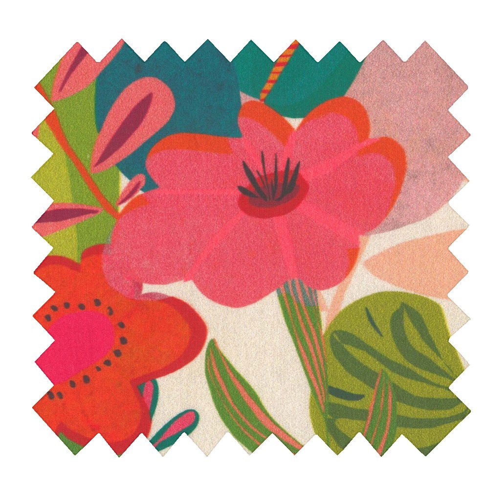 Coupon Tissu 1 M Fleurs Des Iles