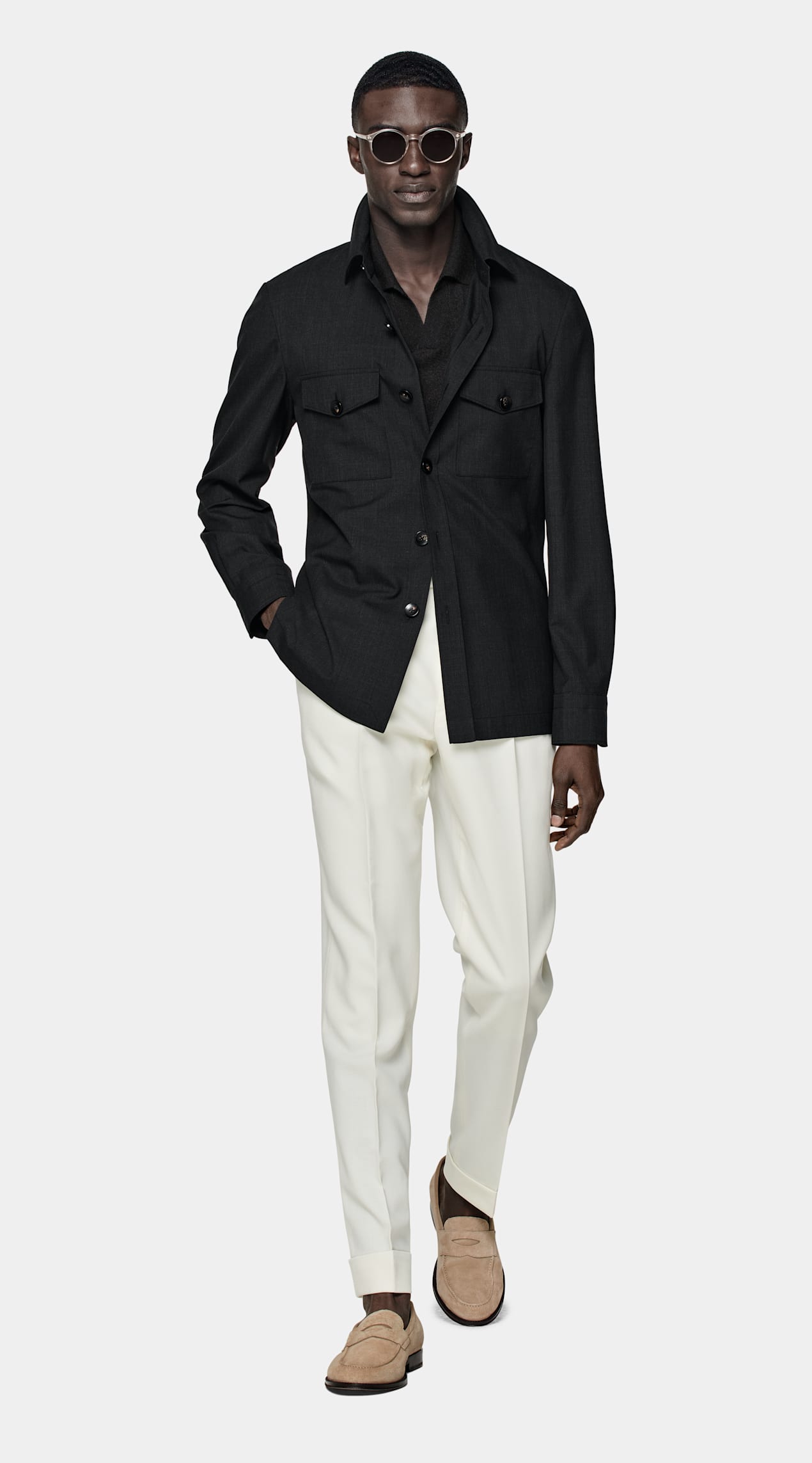 Veste chemise coupe Relaxed gris foncé