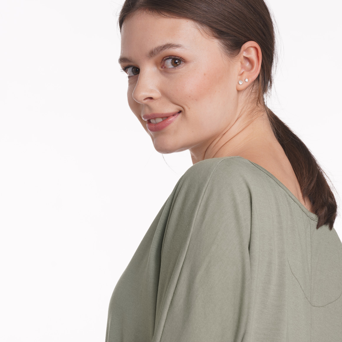 Gina Sports Damen Yoga-Shirt mit 3/4-Arm oliv