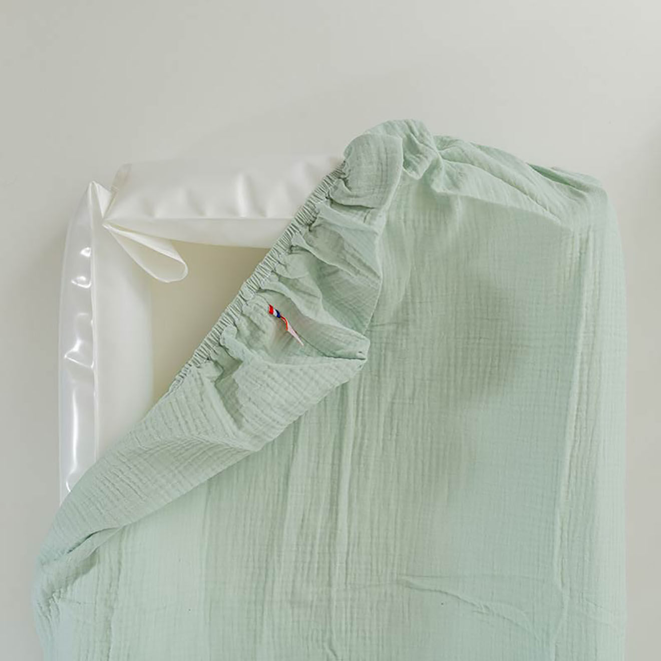 Papate Housse de Matelas à Langer en Coton Bio verte - 50x70 cm