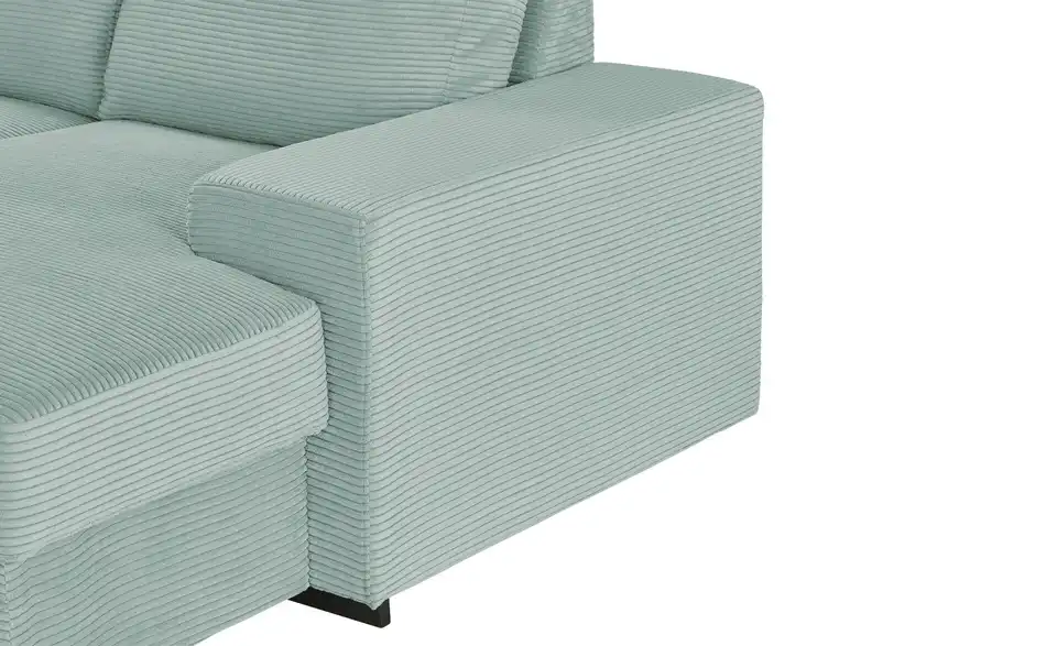 Ecksofa Rome Mintgrün rechts Cordstoff