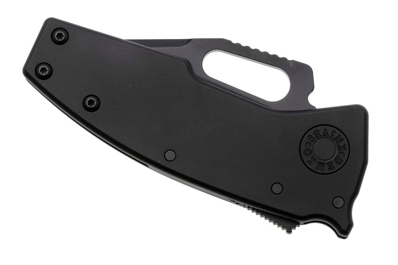 Demko Nano-Shark, NANO-20CV-BLACK ALUM-CP, Stealth DLC CPM 20CV Clip Point, Black Aluminum zakmes