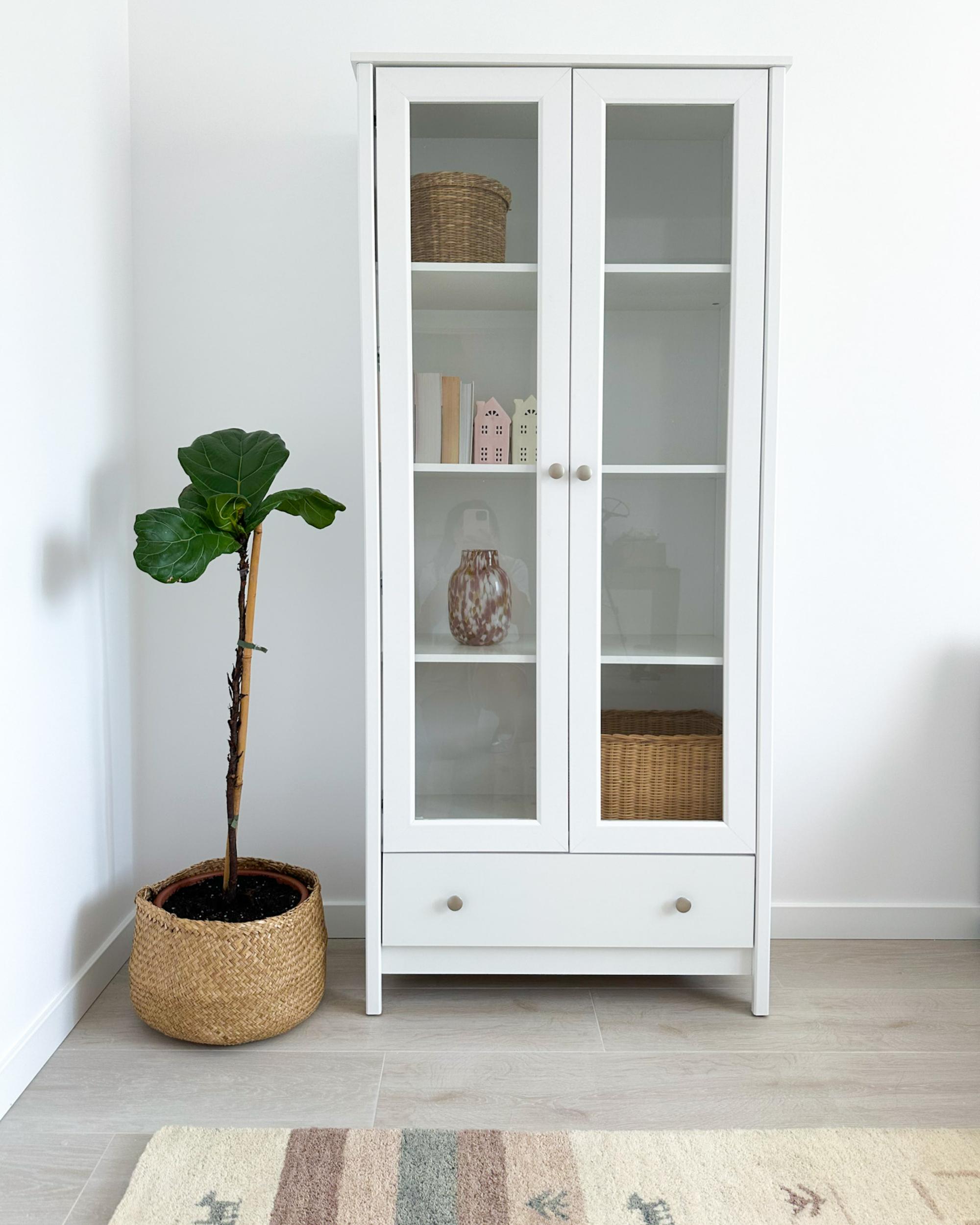 Glazen vitrinekast NORNALUP 80 cm Wit