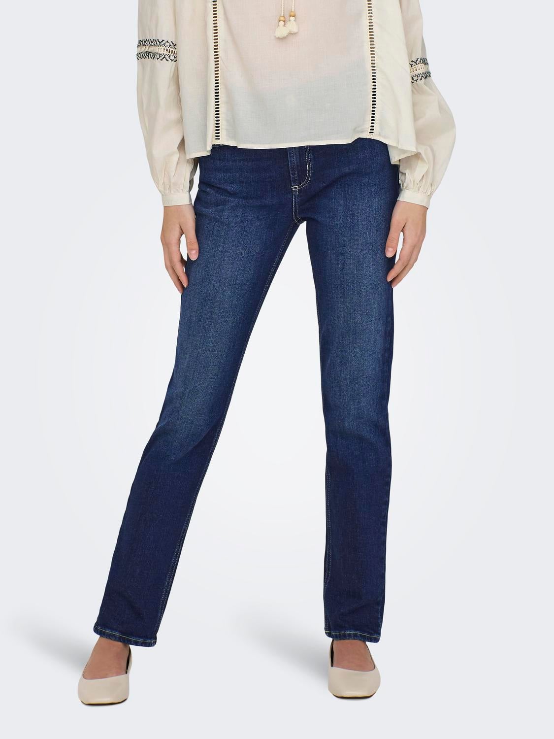 ONLLILOU Hohe Taille Slim Fit Jeans Medium Blue Denim