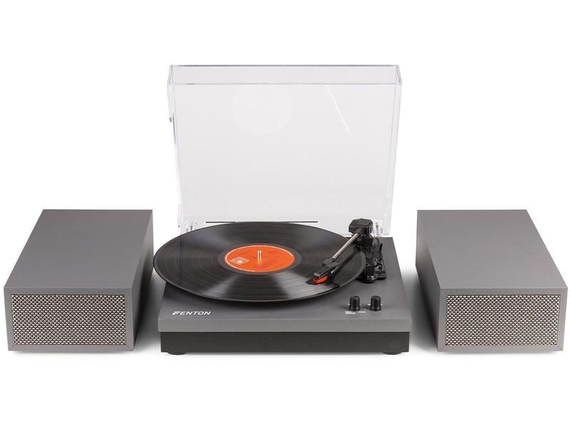 Fenton Plattenspieler RP165G Grau Hi-Fi Plattenspieler mit Bluetooth