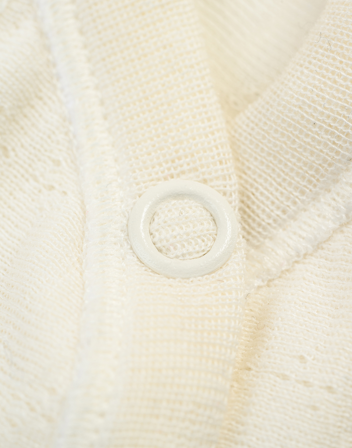 Pointelle romper met korte mouw van merinowol/zijde voor baby's