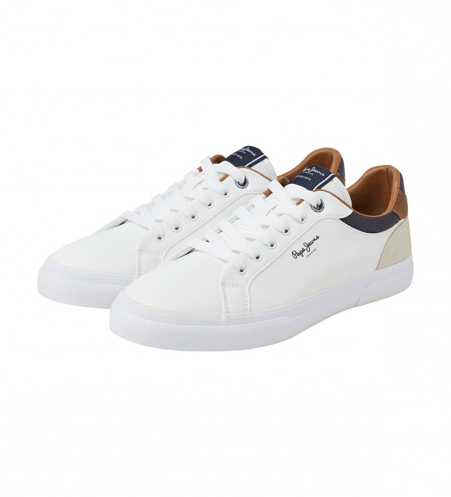 Tênis de couro Pepe Jeans Kenton Court, branco