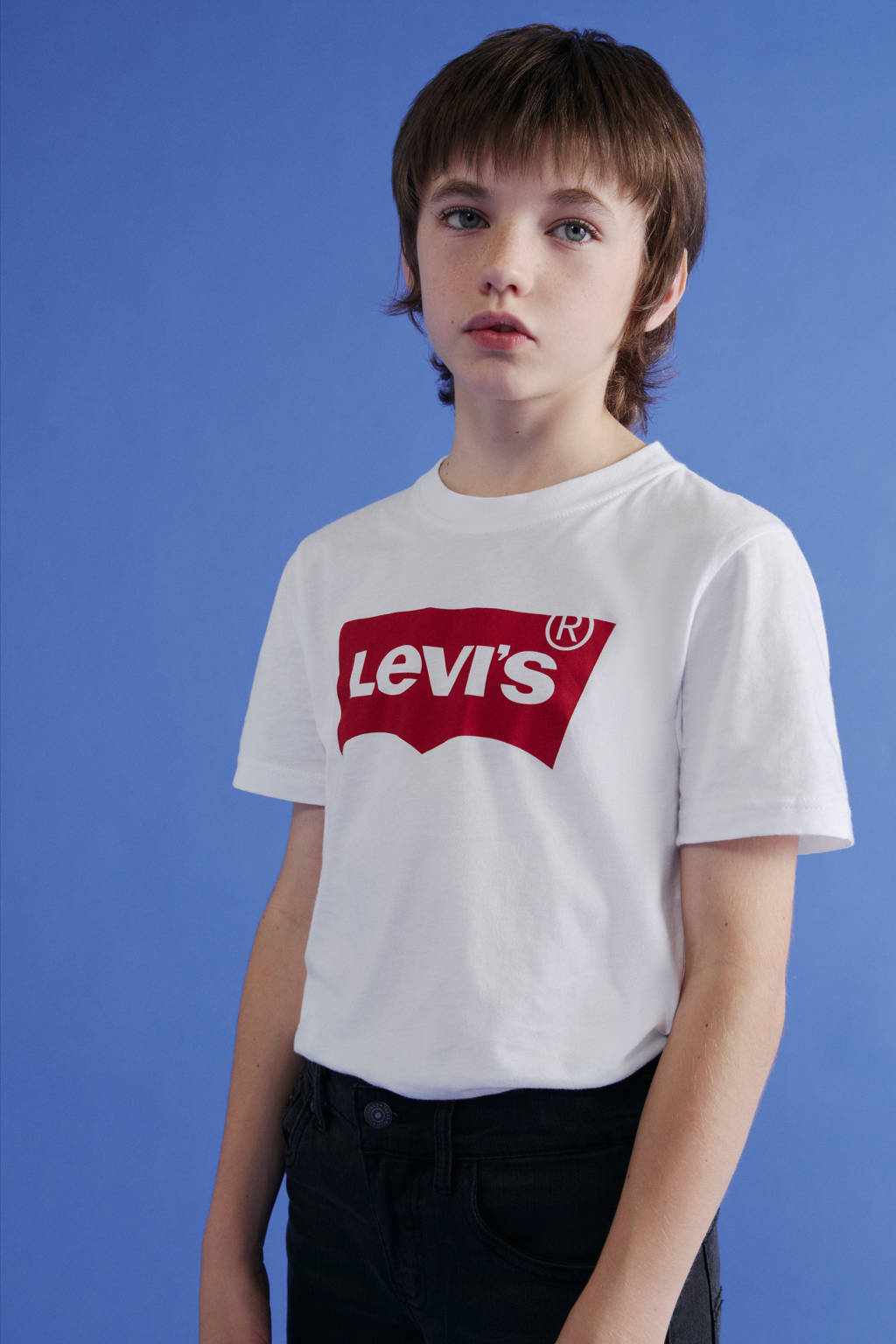 Levi's T-shirt Batwing met logo wit