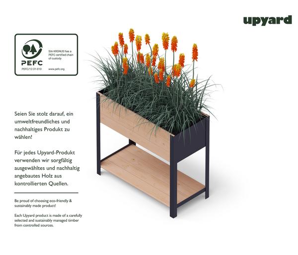 Upyard Holz-Pflanzkasten ModernBox mit Ablage,