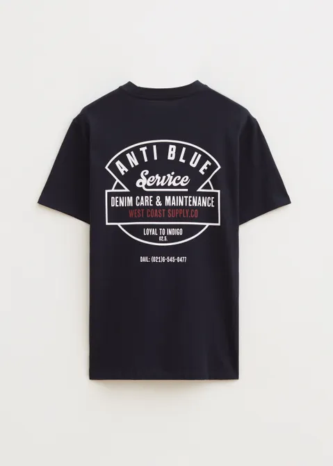 T-shirt met print service blauw (BLW.D)