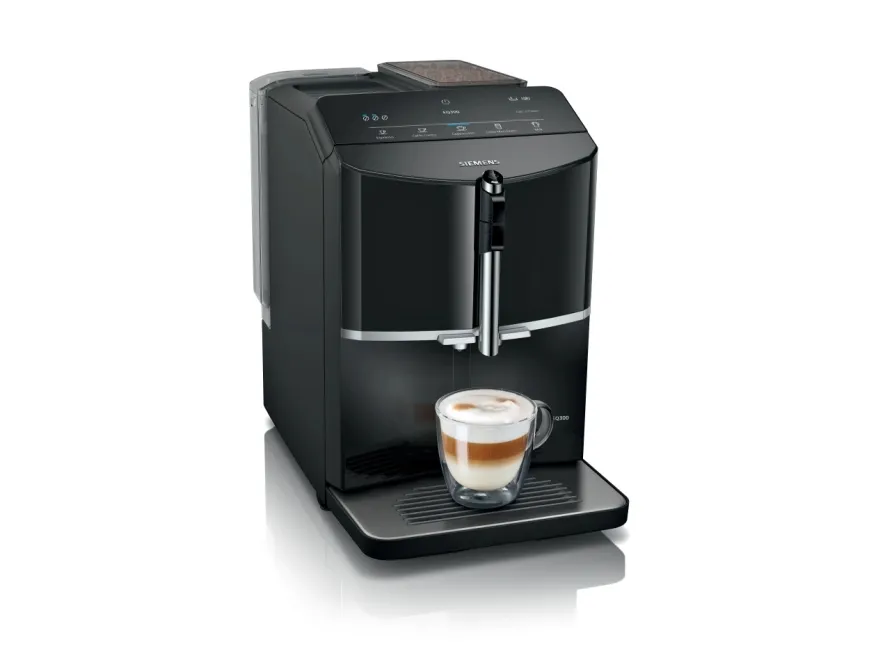 Siemens EQ.300 TF301E19 - Automatisk kaffemaskine med mælkeskummer - 15 bar - pianosort