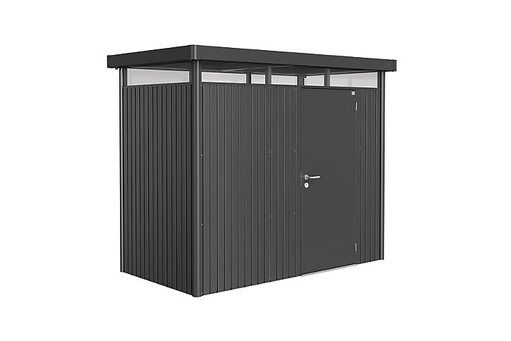 Abri de jardin simple porte Biohort HighLine H1 en métal coloris gris foncé métallique ép.0,53 mm surface extérieure 4,26 m²