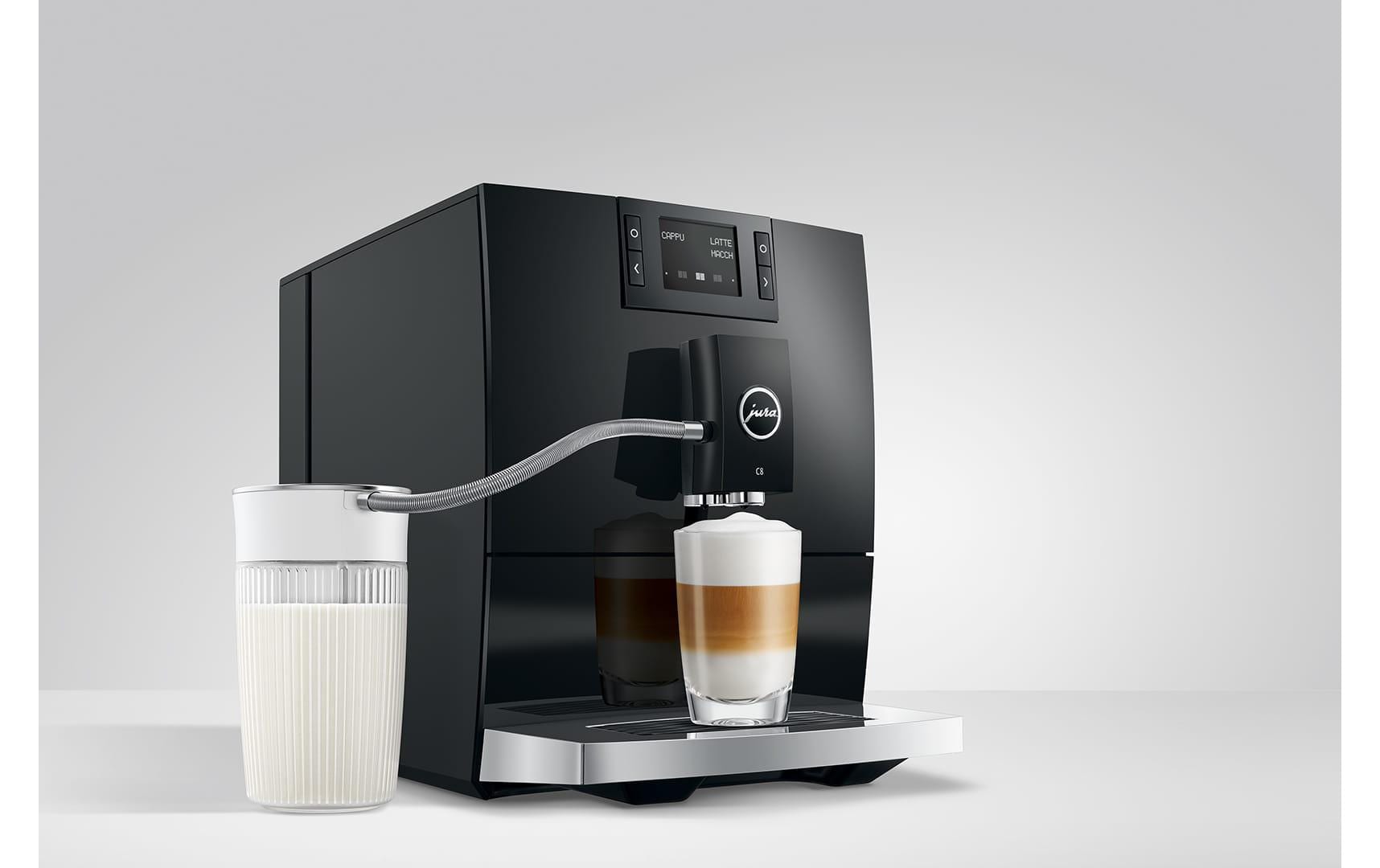 Kaffeevollautomat C8 Piano Black (SA)<br>Vollautomat für eine grosse Auswahl an Kaffee- und Milchspezialitäten