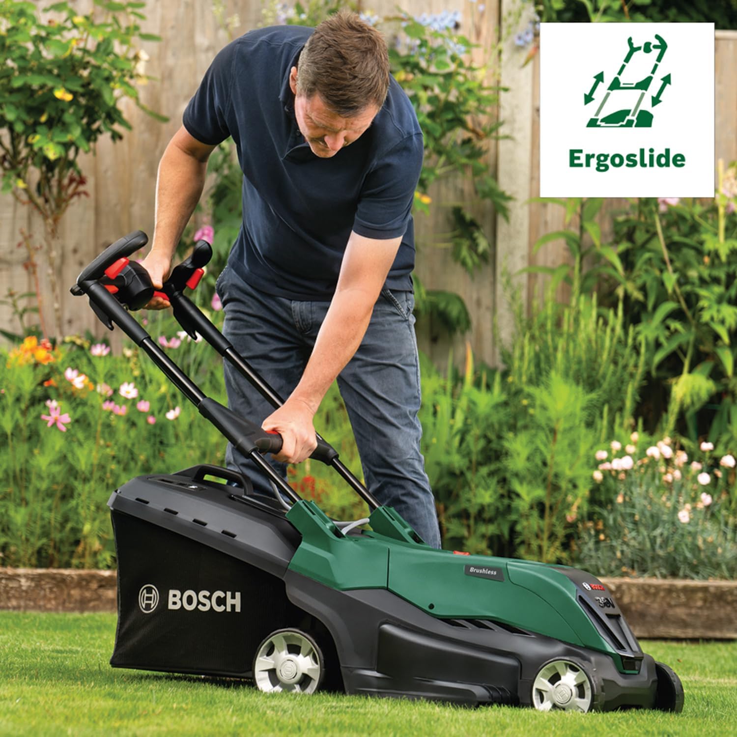 Bosch leistungsstarker Akku-Rasenmäher AdvancedRotak 36V-44-750 (zum Rasenmähen; 36-Volt-System; Schnittbreite: 44 cm; Set, mit 1x 4.0 Ah- Akku und Ladegerät)