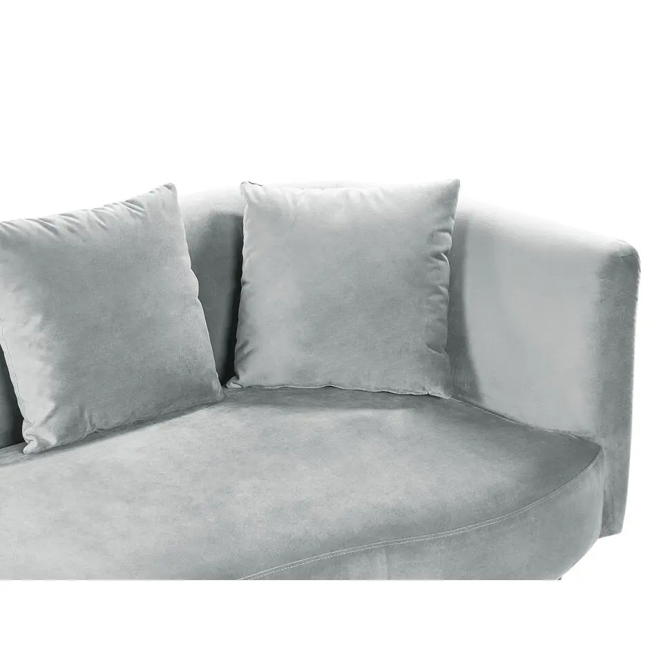 CHAUMONT - Chaise longue - Lichtgrijs - Rechterzijde - Fluweel