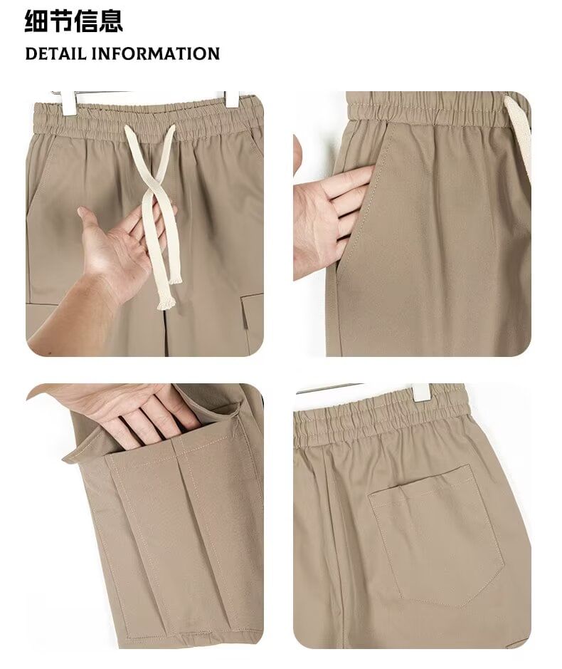 Antaeus - Effen cargoshorts met trekkoordtaille