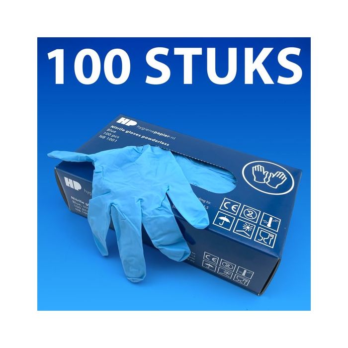 100st Handschoenen soft nitril Medium ongepoederd blauw (30031)