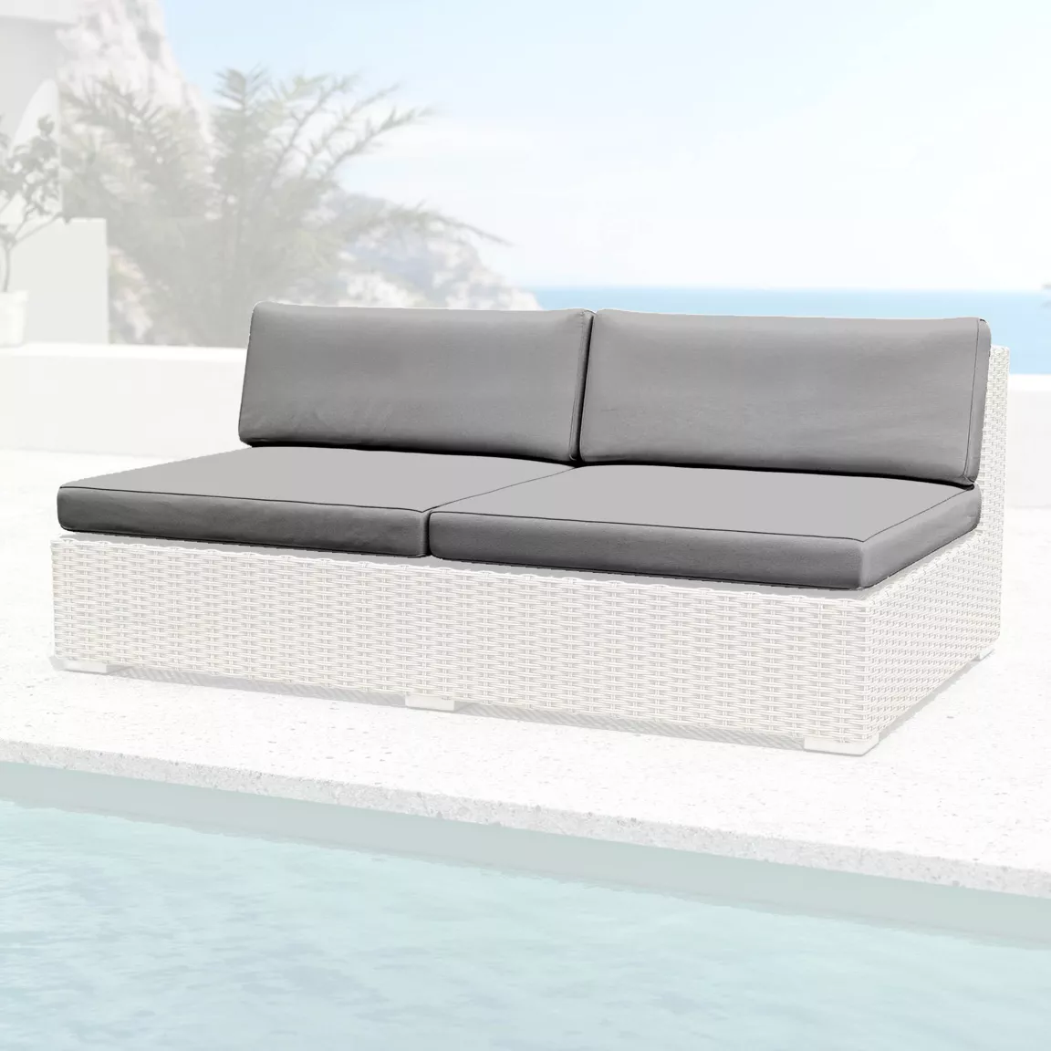Housses de coussin de remplacement pour Chauffeuse 2 places Palma Gris anthracite
