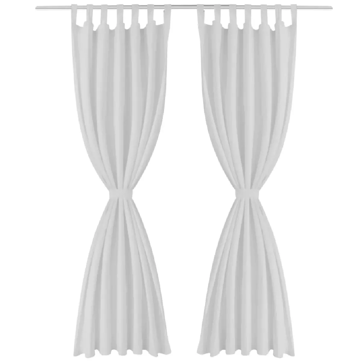 vidaXL Rideaux passants 140x175 cm Blanc