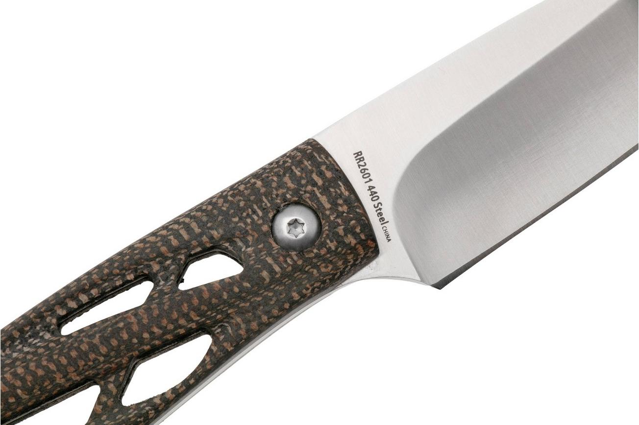 Rough Ryder RR2601 Satin 440, Brown Micarta, vaststaand mes