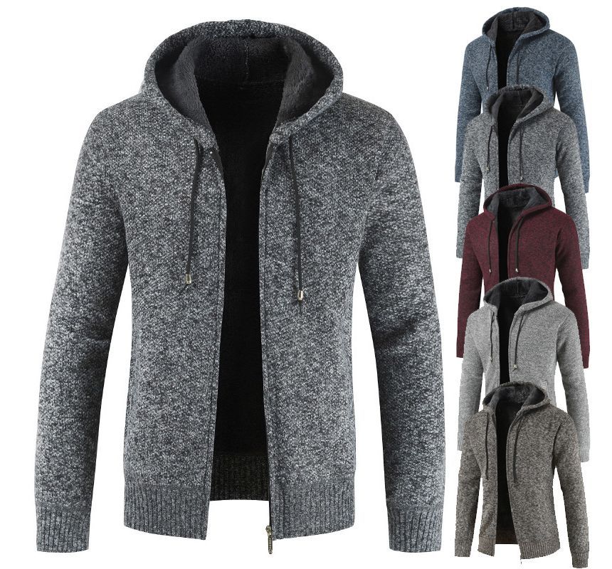 FORSETI - Gebreid jack met capuchon en rits