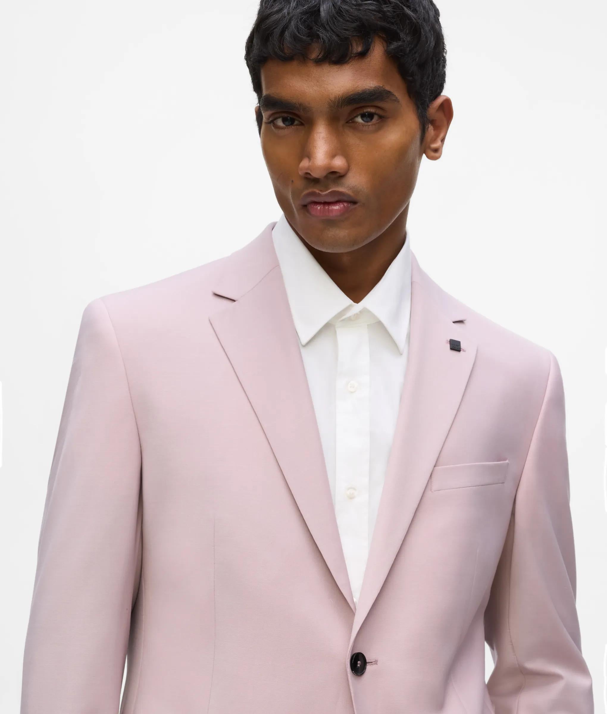 Slank-fit blazer met éénknoopsluiting