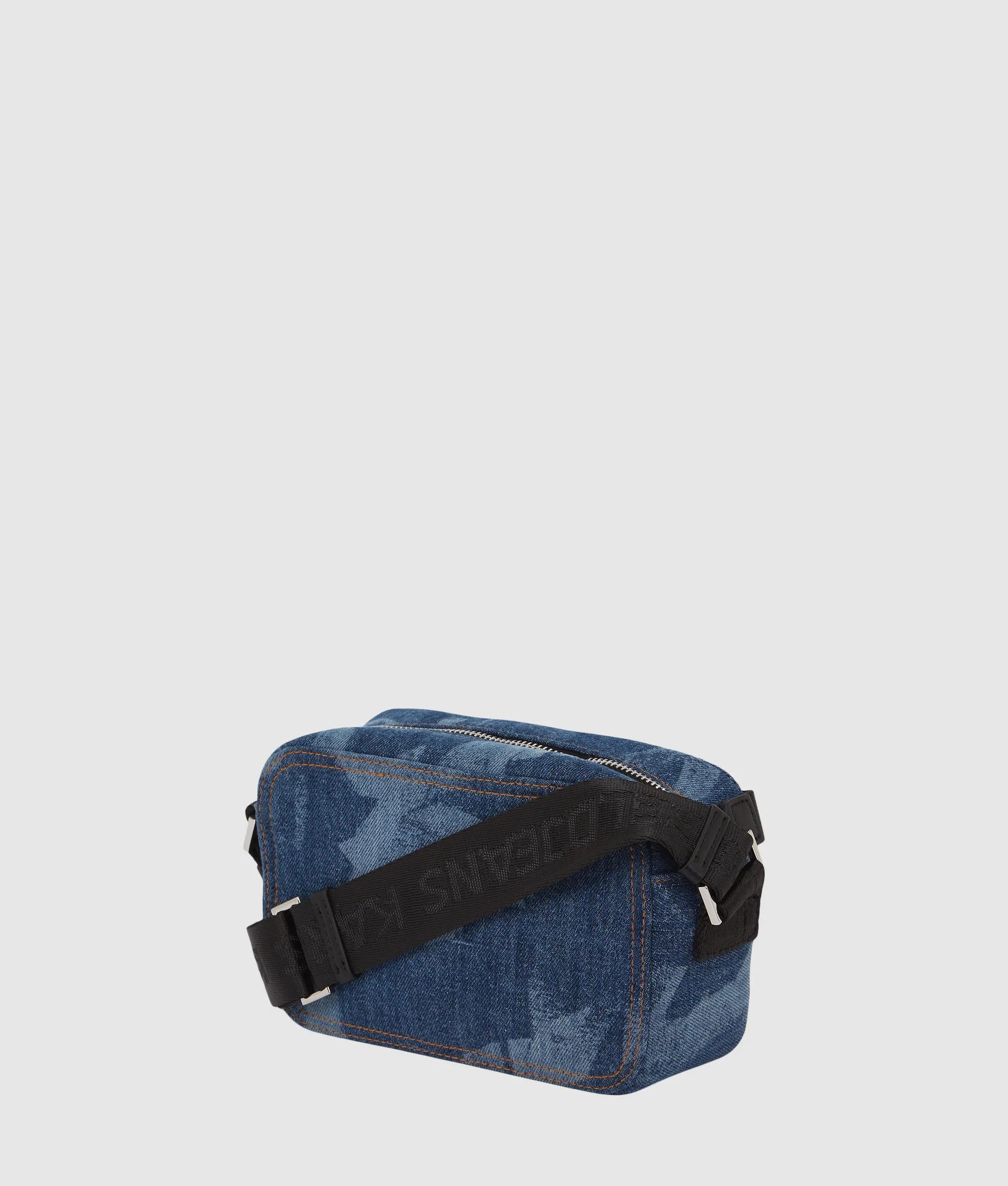 Monogram denim camera tas