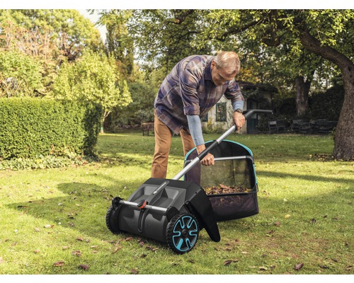 GARDENA blad- en grasverzamelaar inclusief opvangmand en ergonomische handgreep, geluidsarm