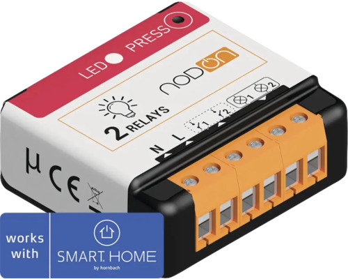 NodOn Zigbee 2-kanaals 2*3A relaisschakelaar SIN-4-2-20 - Compatibel met SMART HOME van hornbach