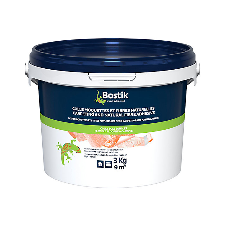 Colle Sols Souples Bostik pour Moquettes et Fibres naturelles Pâte 3 kg