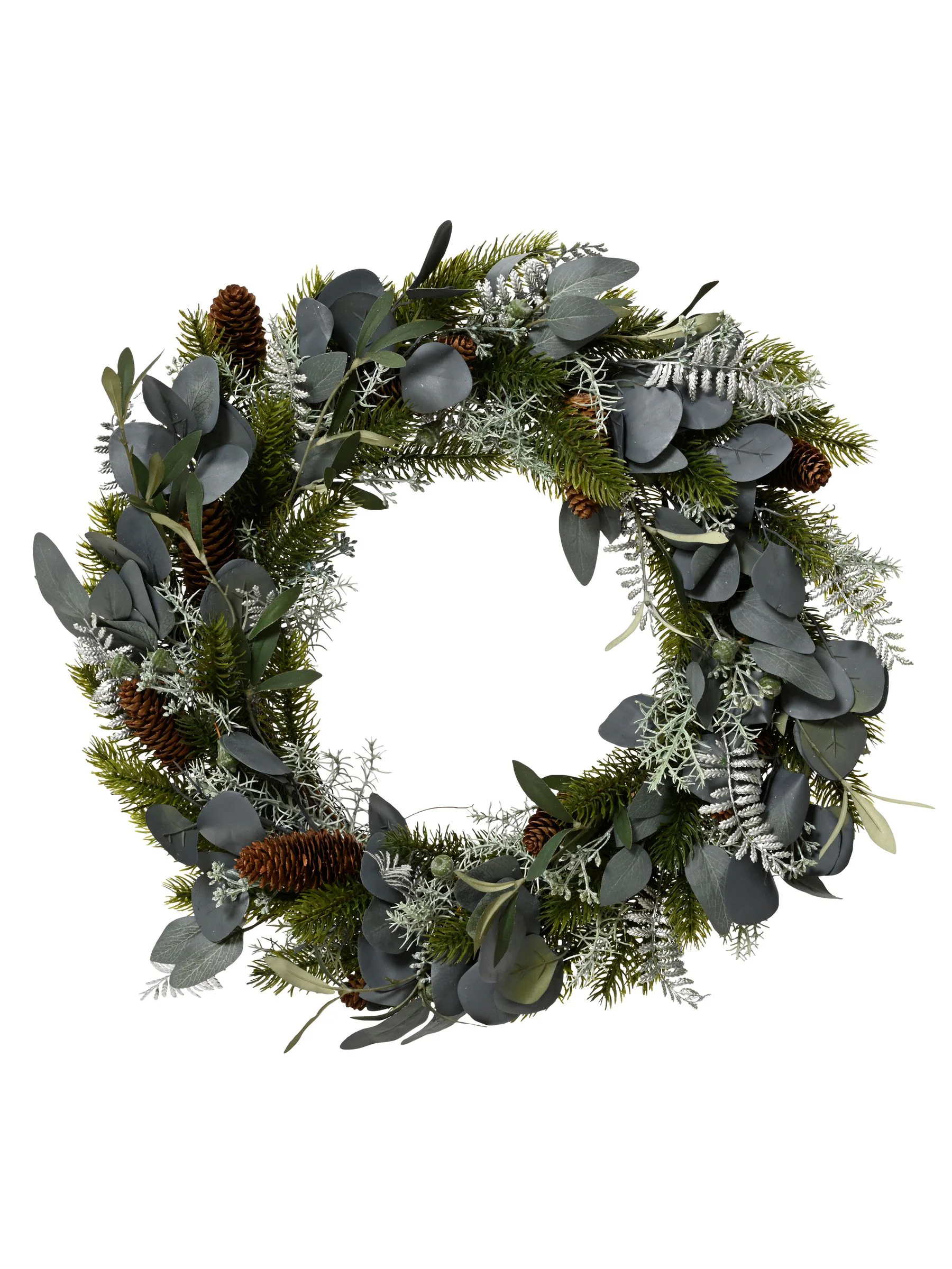 Everlands Indoor Kerstmis Krans met Bladeren en Dennenappels
