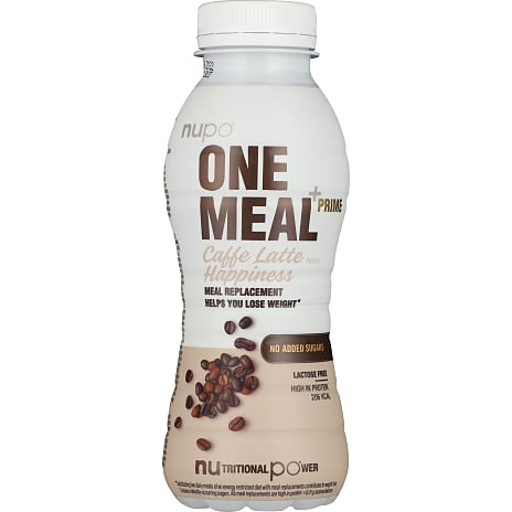 Måltidserstatningsshake m. caffe lattesmag u. tilsat sukker