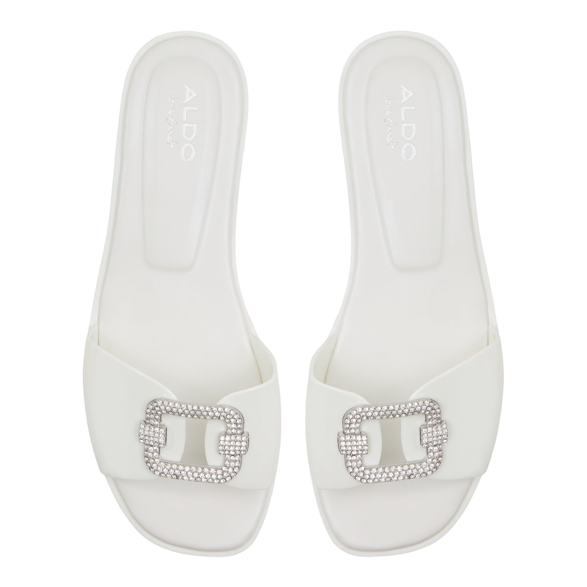 ALDO-Jellycious-l-Sandales à glissière - Talon plat - Blanc