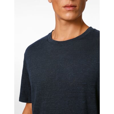 Herren-T-Shirt Leinen, Dunkelblau