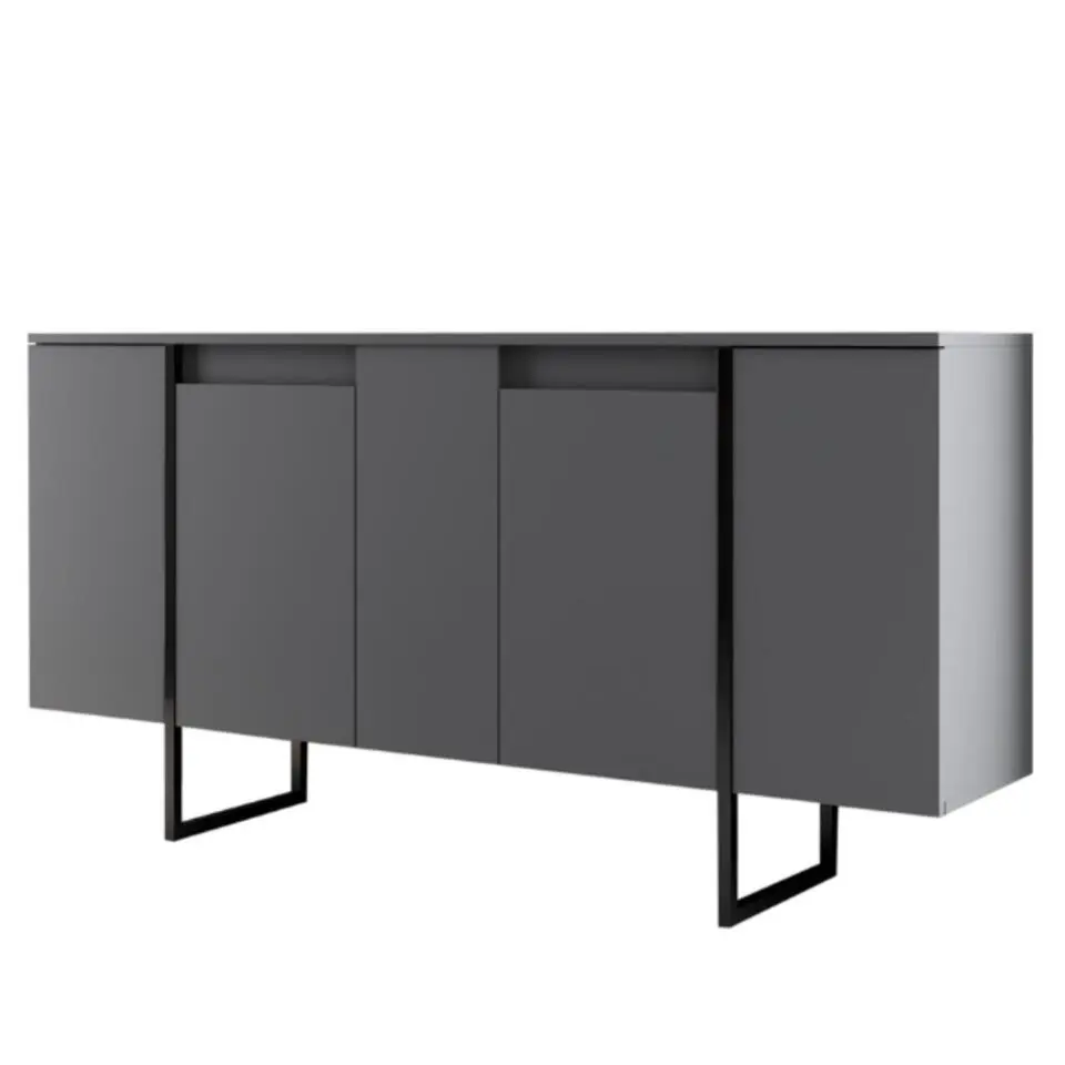 CALICOSY - Dressoir LUXE - Antraciet / Zwart - 80x160x35 cm